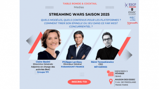 Conférence ~ Streaming saison 2025 :  quels modèles,  quels contenus pour les plateformes ?  Comment tirer son épingle du jeu dans ce far west concurrentiel ?